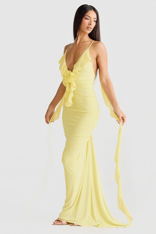 V-Back Mermaid Slip Dress