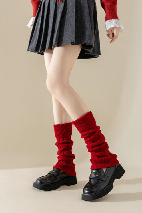 Ribbed Slouchy   Christmas Leg Warmers