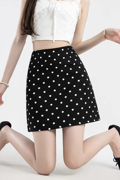 Polka Dot A-Line Christmas Skirt