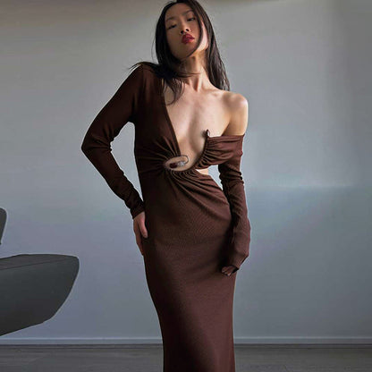 Adena Maxi Dress - Brown