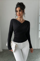 Crossover Off Shoulder Ruched Top