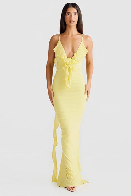 V-Back Mermaid Slip Dress