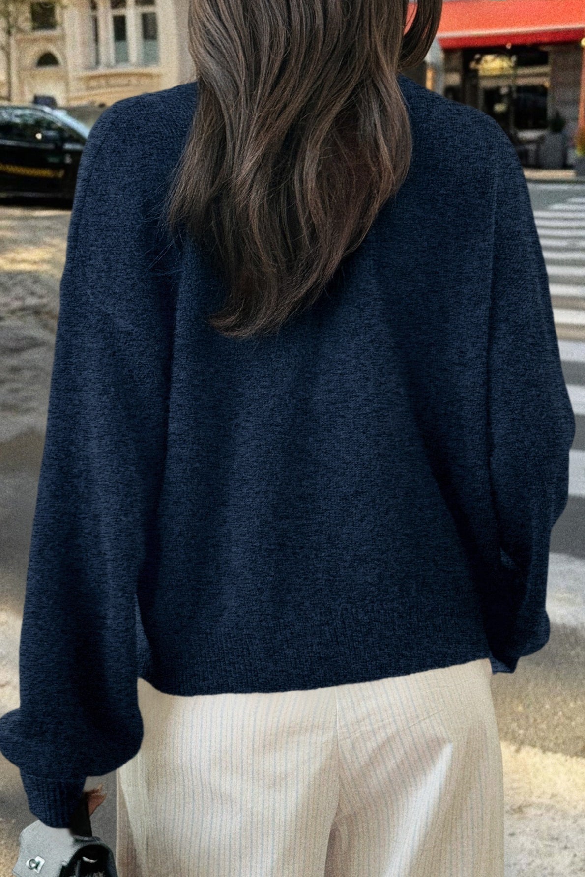 Minimalist Button Long Sleeve Christmas Cardigan