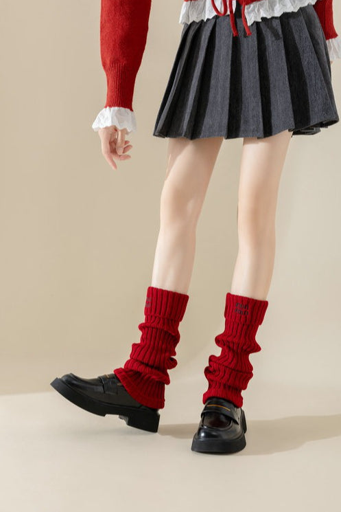Ribbed Slouchy   Christmas Leg Warmers