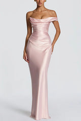 One Shoulder Satin Column Formal Dress
