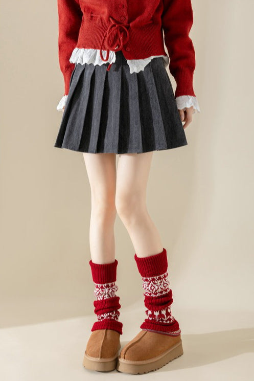 Ribbed Slouchy   Christmas Leg Warmers