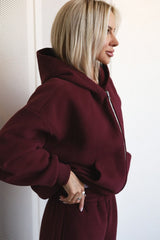 Hooded Zip Sweatshirt Jogger Pants Set