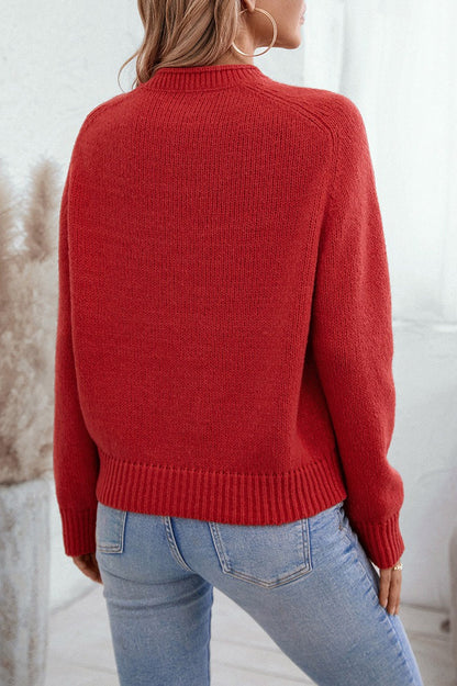 Christmas Cozy Color Block Xmas Tree Print Sweater