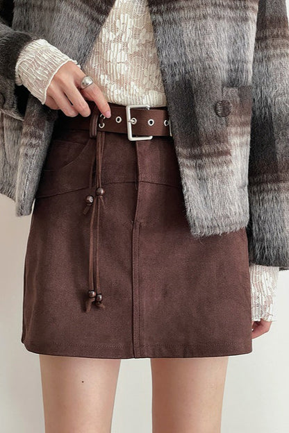 A-Line Mini Tassel Waist Christmas Skirt