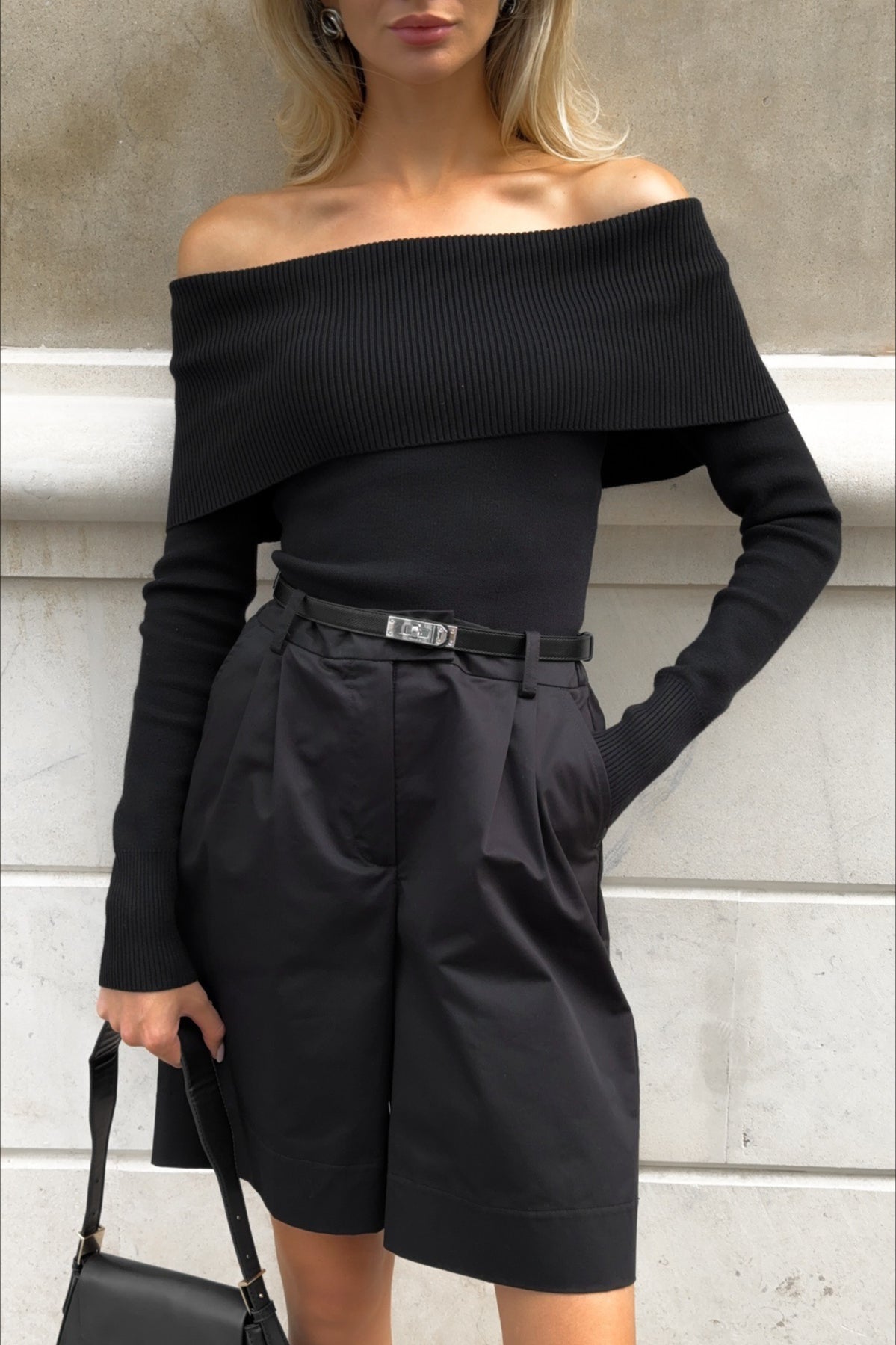 Sexy Tight Solid Off-the-Shoulder Long Sleeve Tee