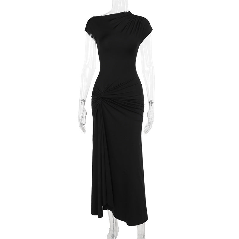 Americana Slit Dress-Black