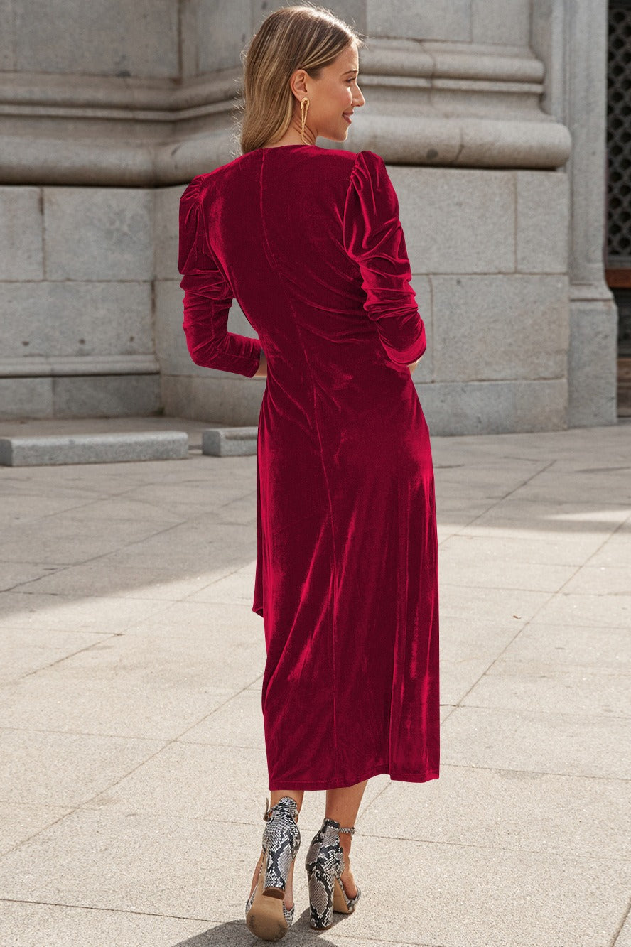 Velvet Long Sleeve Party Dress