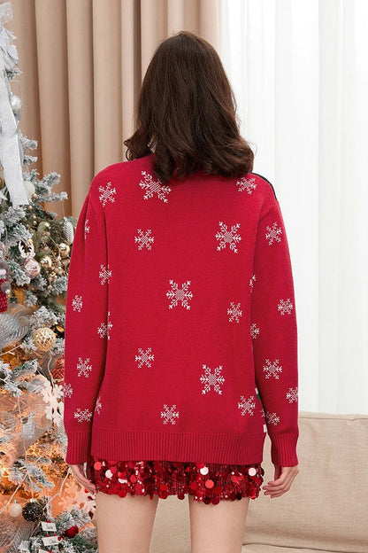 Gingerbread Men Ribbed V Neck Christmas Cardigan