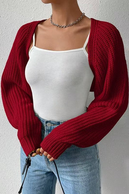 Ribbed Knit Long Sleeve Christmas Cardigan