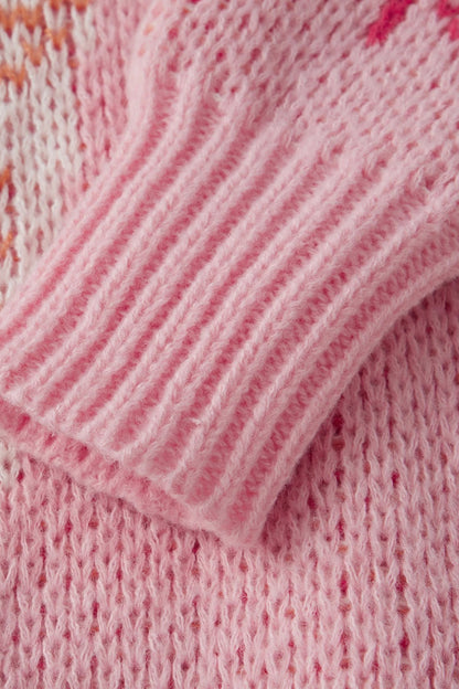 Boot Pattern V Neck Knit Christmas Cardigan