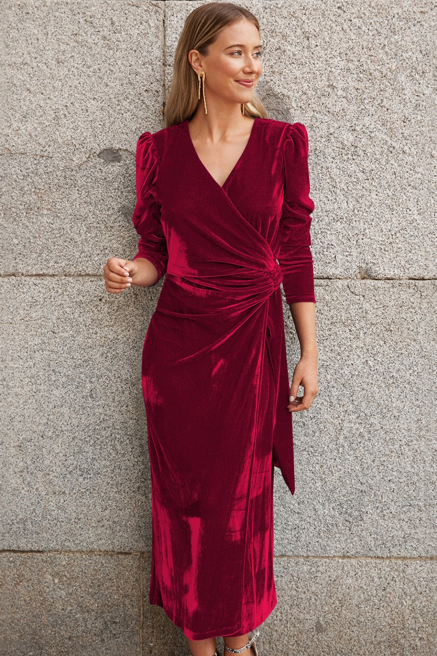 Velvet Long Sleeve Party Dress