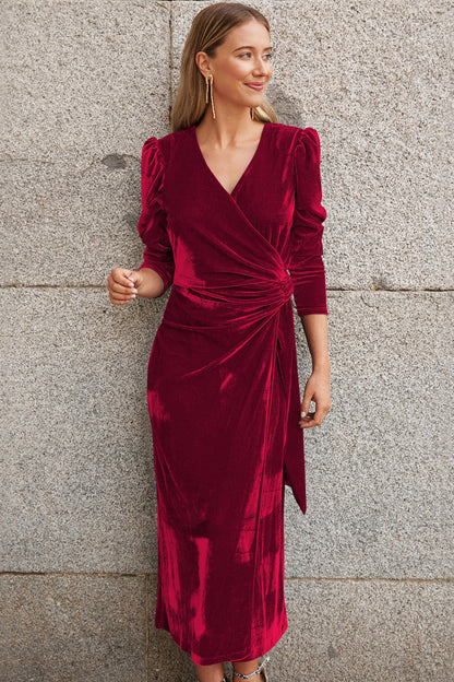 Velvet Long Sleeve Party Dress
