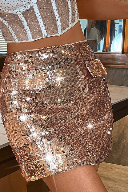 Sequin Bodycon Mini Christmas Skirt