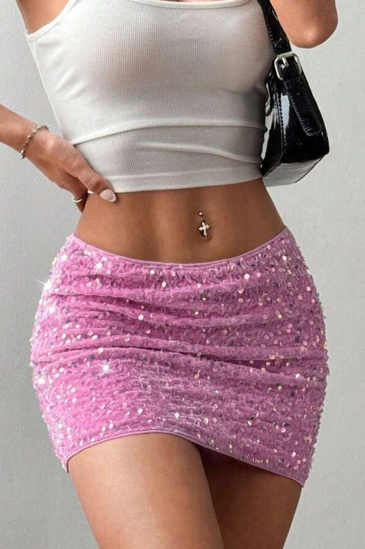 Velvet Sequin Bodycon Mini Christmas Skirt