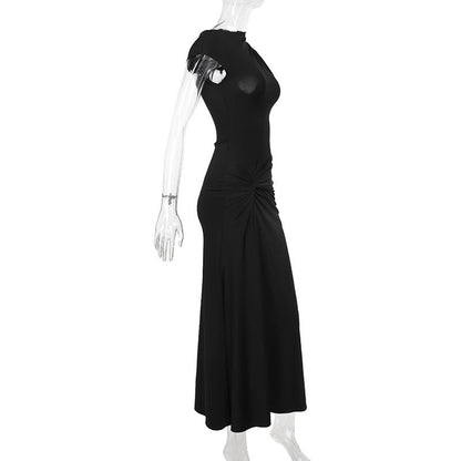 Americana Slit Dress-Black