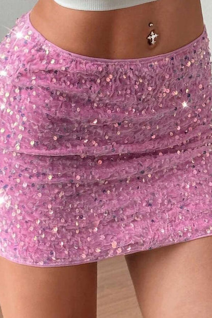 Velvet Sequin Bodycon Mini Christmas Skirt
