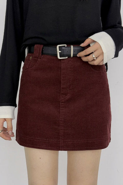 Retro Corduroy A-Line Christmas Skirt