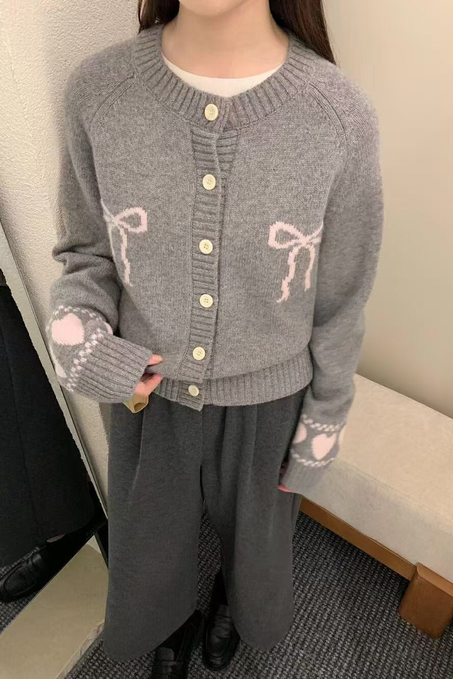 Relaxed Fit Bow Front Christmas Cardigan