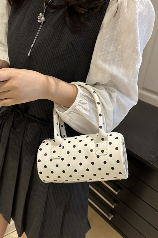 Unique Polka Dot Large Capacity Cylinder Crossbody Bag