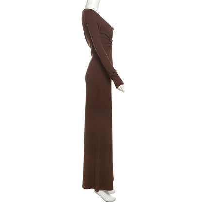 Adena Maxi Dress - Brown