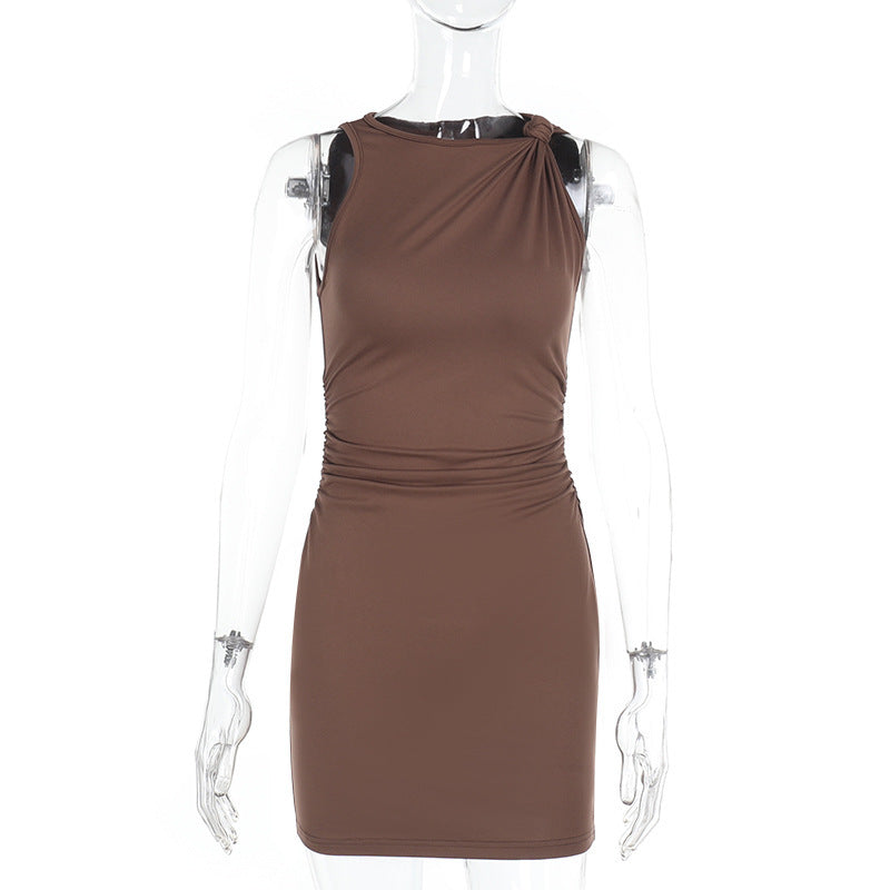 Drifted Mini Dress - Brown