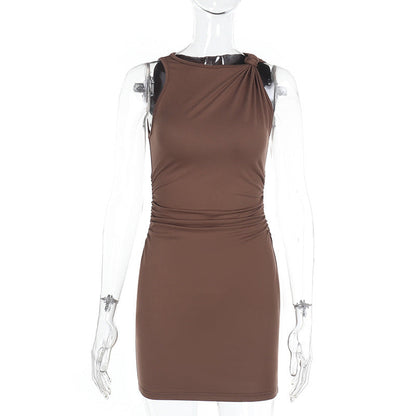 Drifted Mini Dress - Brown