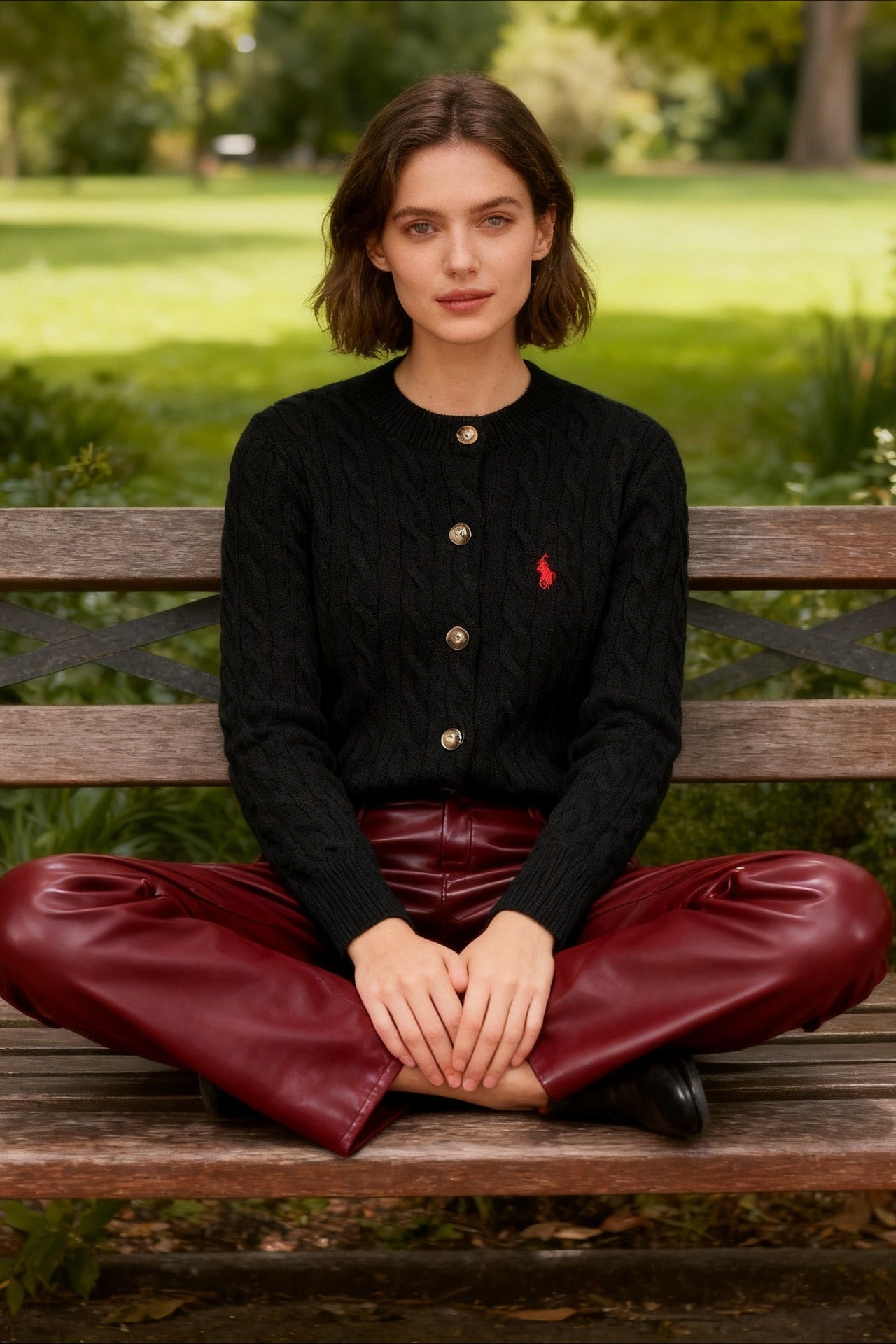 Embroidered Cable Wool Christmas Cardigan