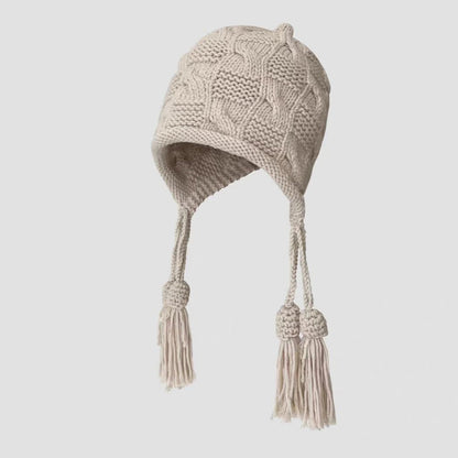 Faux Fur Pom Pom Knit Christmas Hat