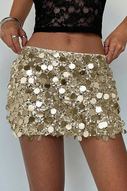Sequins Hem Bodycon Mini Christmas Skirt
