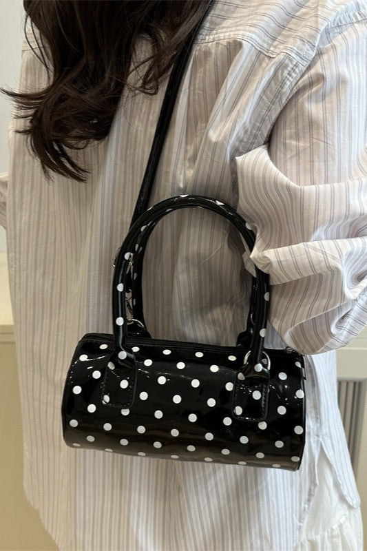 Unique Polka Dot Large Capacity Cylinder Crossbody Bag