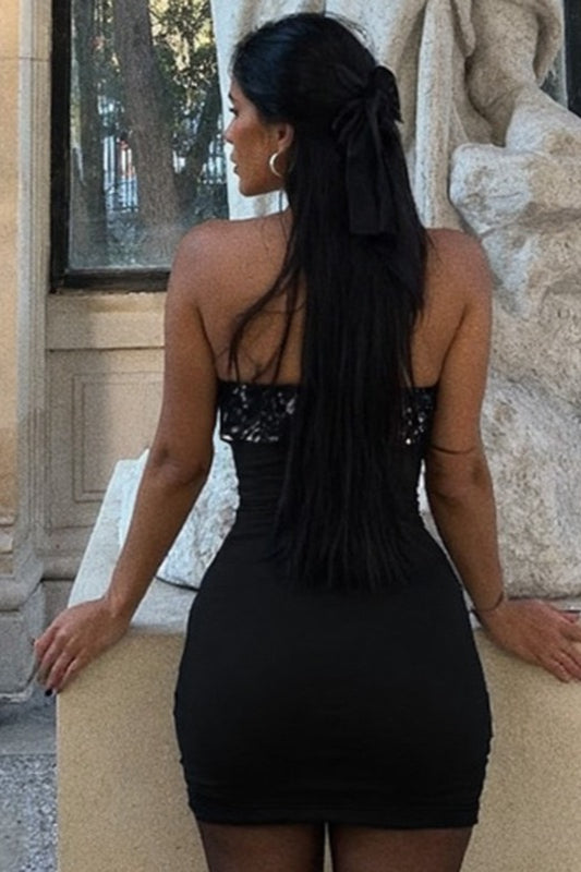 Low Cut Sequin Slip Party Dress