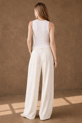Waist Defined Rhinestone Drilled Sleeveless Tank Top