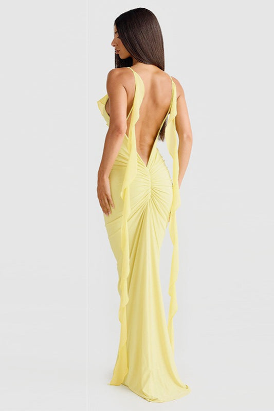 V-Back Mermaid Slip Dress