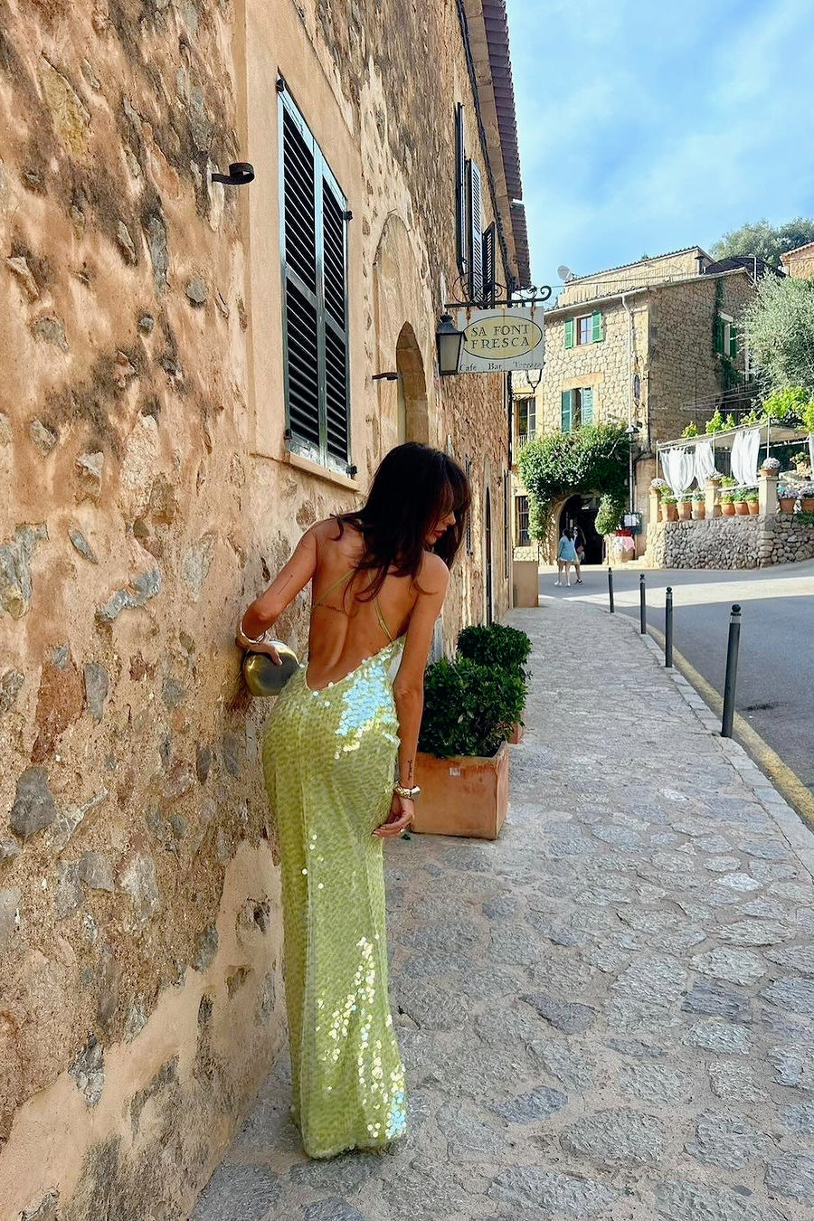 Bodycon Glitter Slip Dress