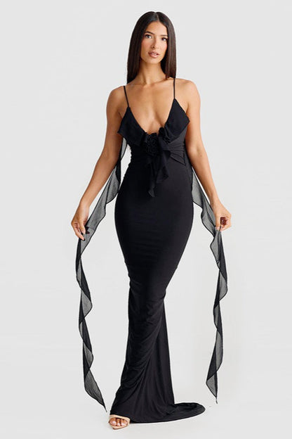 V-Back Mermaid Slip Dress