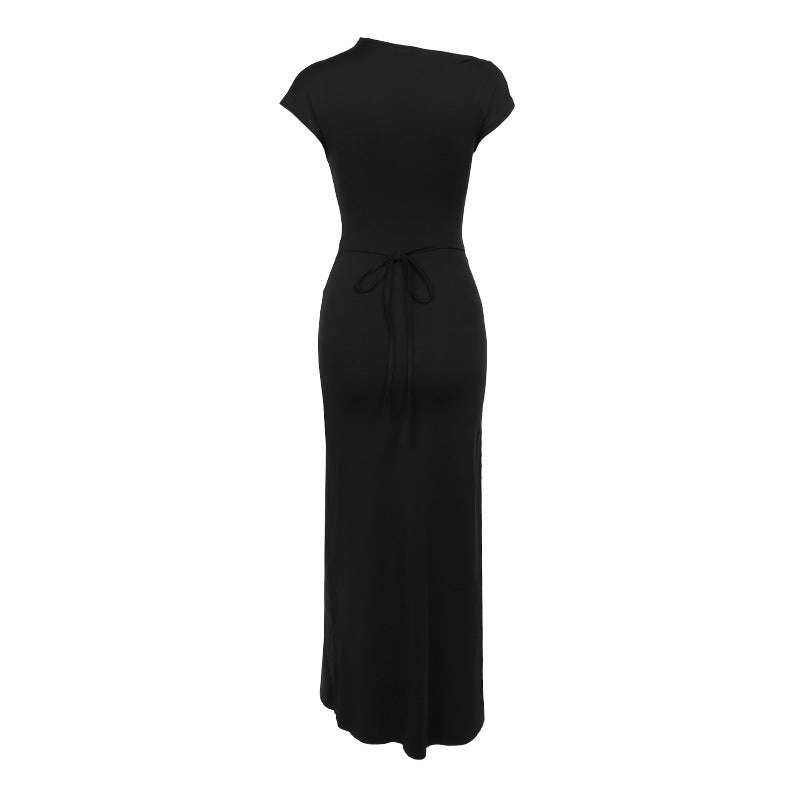 Americana Slit Dress-Black