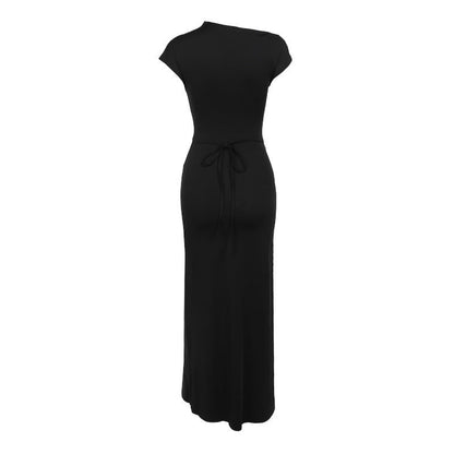 Americana Slit Dress-Black