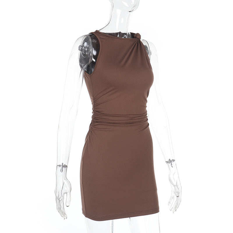 Drifted Mini Dress - Brown