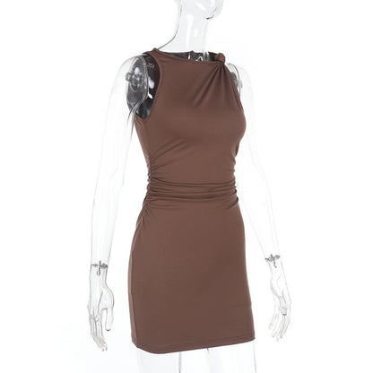 Drifted Mini Dress - Brown