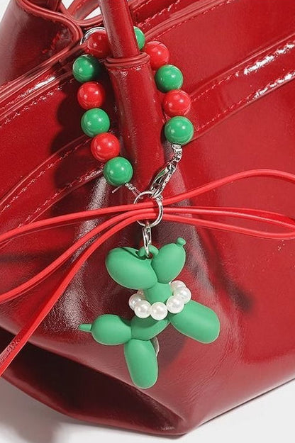 Red Puppy Motif Dumpling Bag Elegant Crossbody Wedding Bag