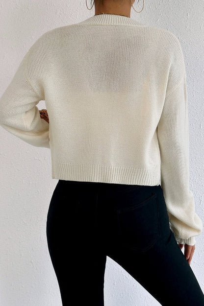 Bear Embroidery Short Christmas Cardigan