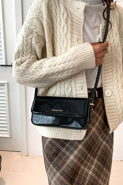 Red Patent Leather Square Mini Bag Shoulder Underarm Crossbody Bag