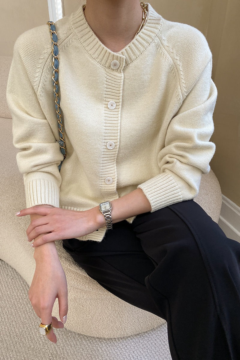 Jade Button Raglan Christmas Cardigan