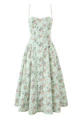 Floral Corset Fit And Flare Maxi Dress
