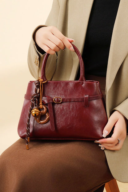 Red Vintage Luxe Handheld Crossbody Everyday Bag